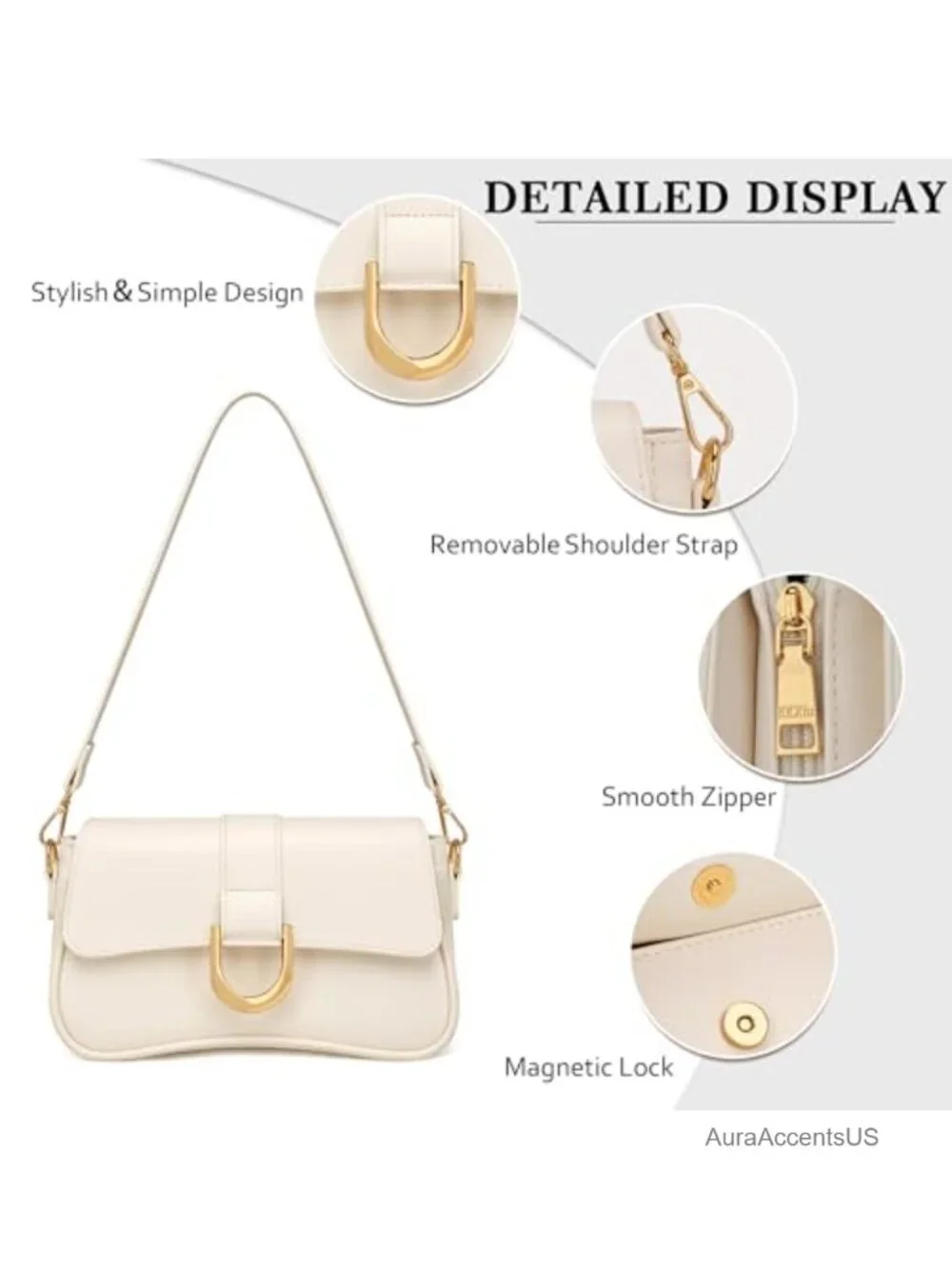Small Shoulder Bag Hobo Purse Faux Leather Retro Underarm Clutch